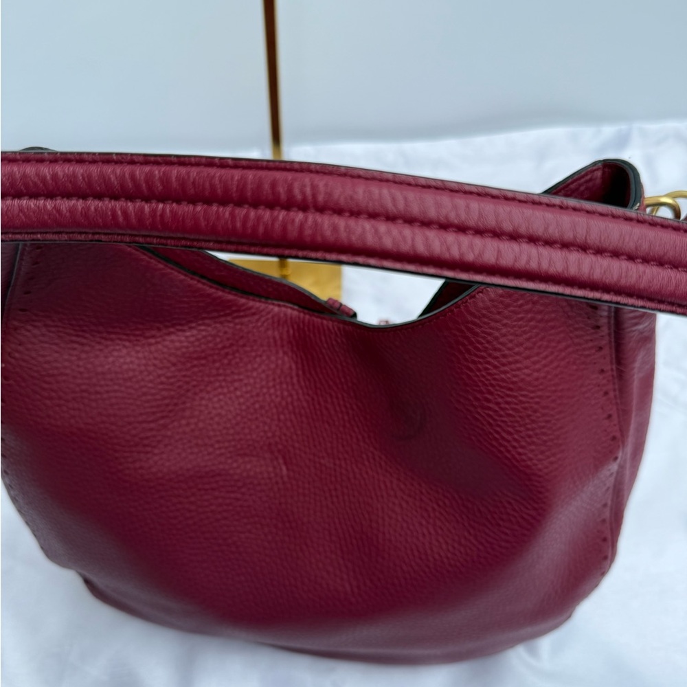 Kate Spade James Street Mason Large Merlot Cow Leather Hobo Bag With Tassel - Picture 15 of 17
